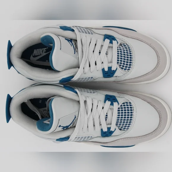 Air Jordan 4 Retro (GS) Off White/Military Blue 6.5Y - Picture 8 of 14